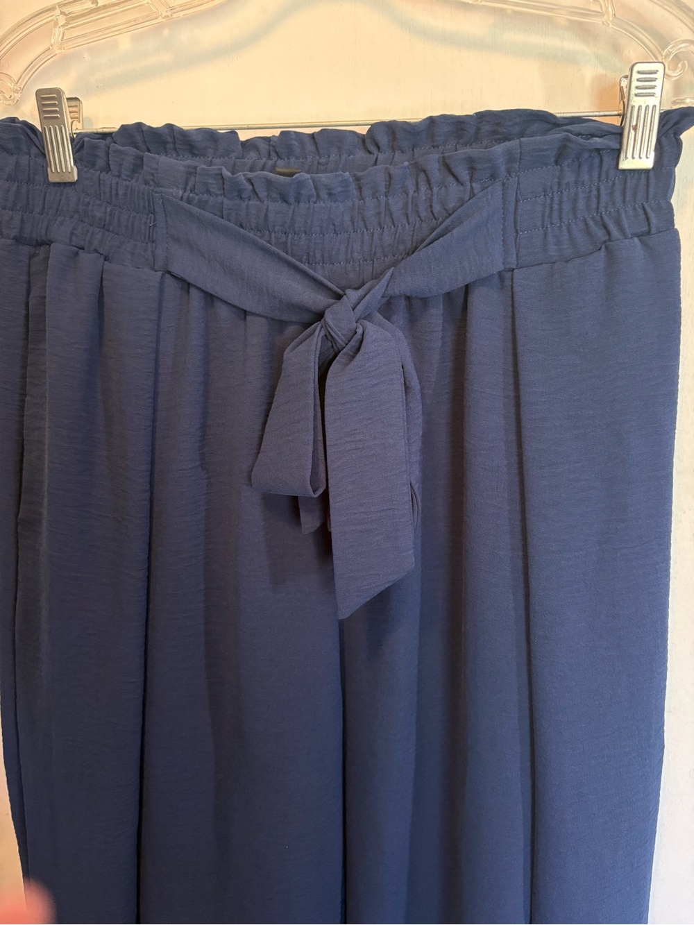 Navy Blue Wide Leg Gaucho Style Pants - Picture 4 of 5